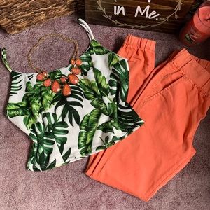Crop Top with Leaves